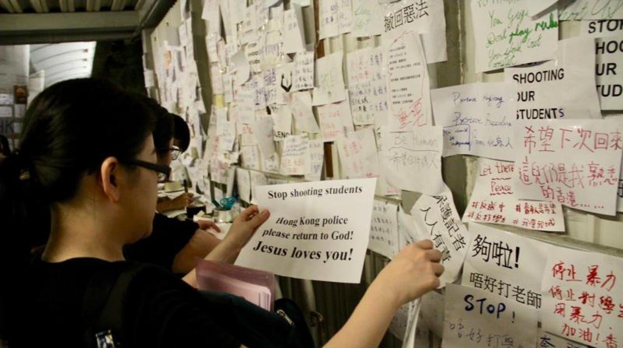 Imagen de archivo de protestas en Hong Kong