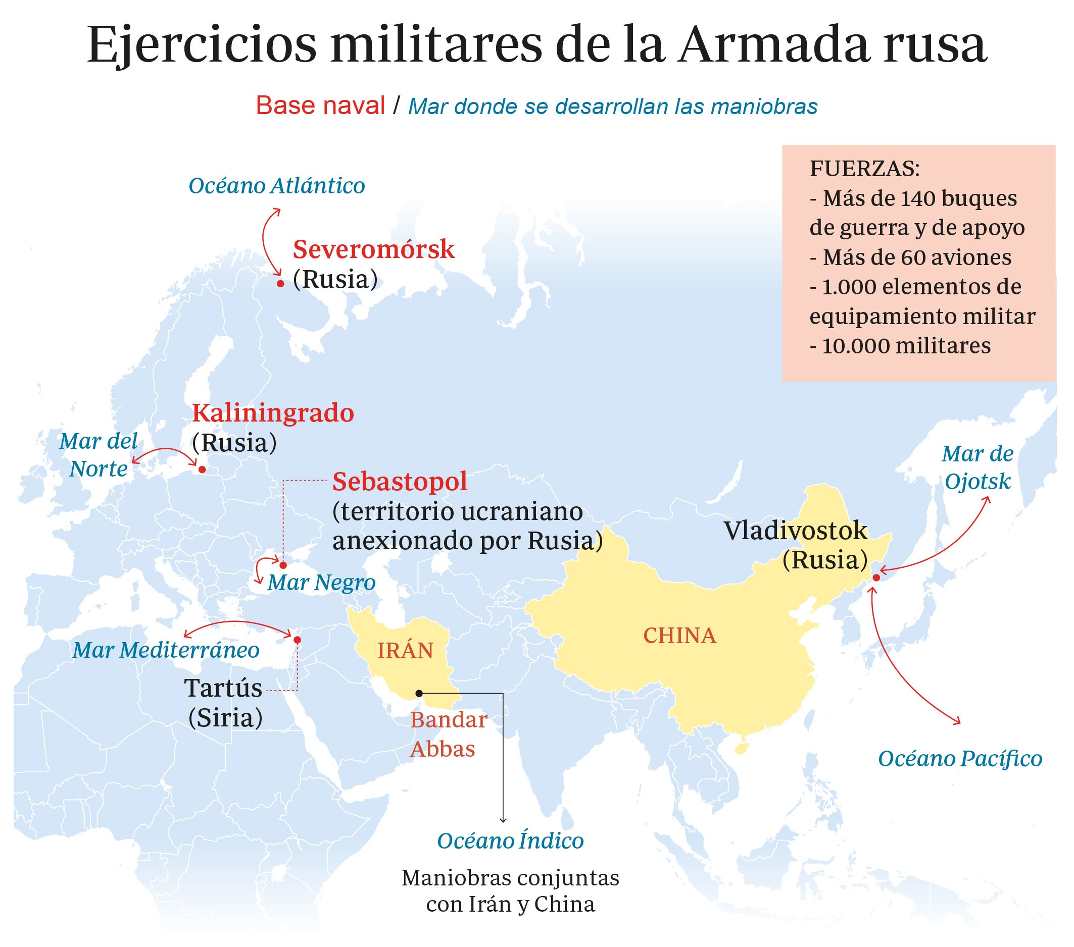 Rusia lanza una serie de maniobras navales en diversos océanos para intimidar a Occidente