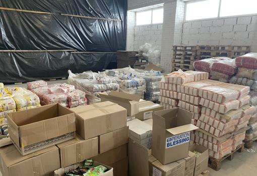 Cajas con los alimentos recogidos