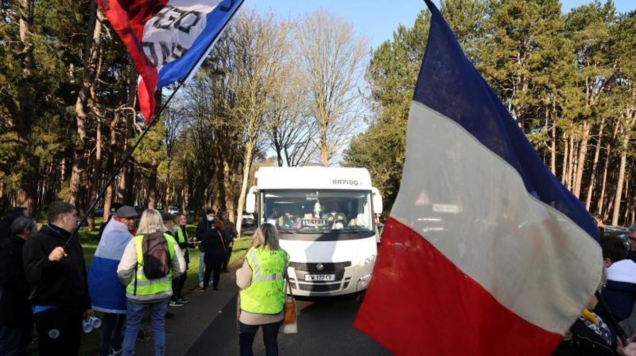 Uno de los convoies en Vimy, en el norte de Francia