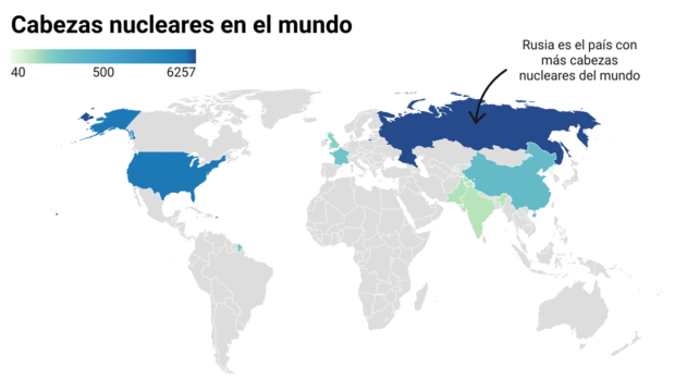 El mapa de las armas nucleares en el mundo