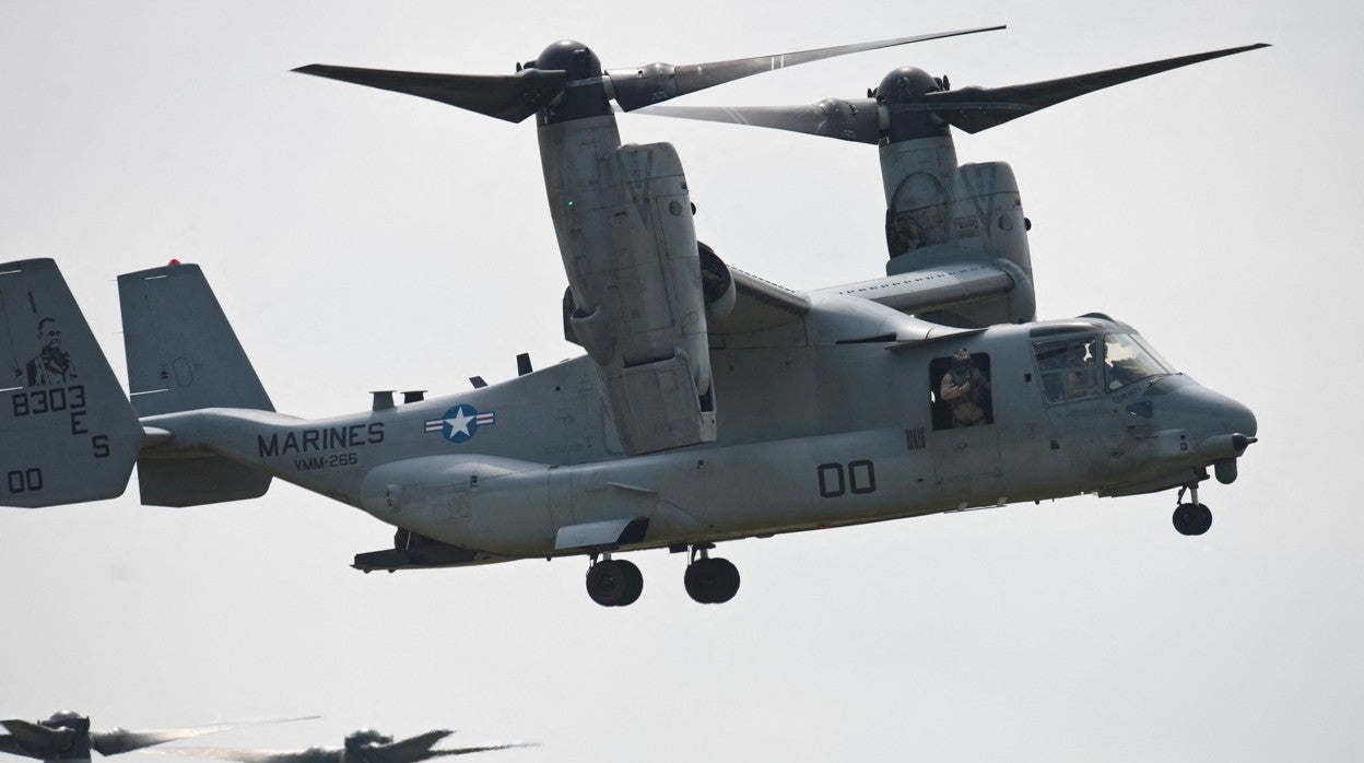 Imagen de archivo de un MV-22B Osprey, la misma aeronave que se ha estrellado en Noruega