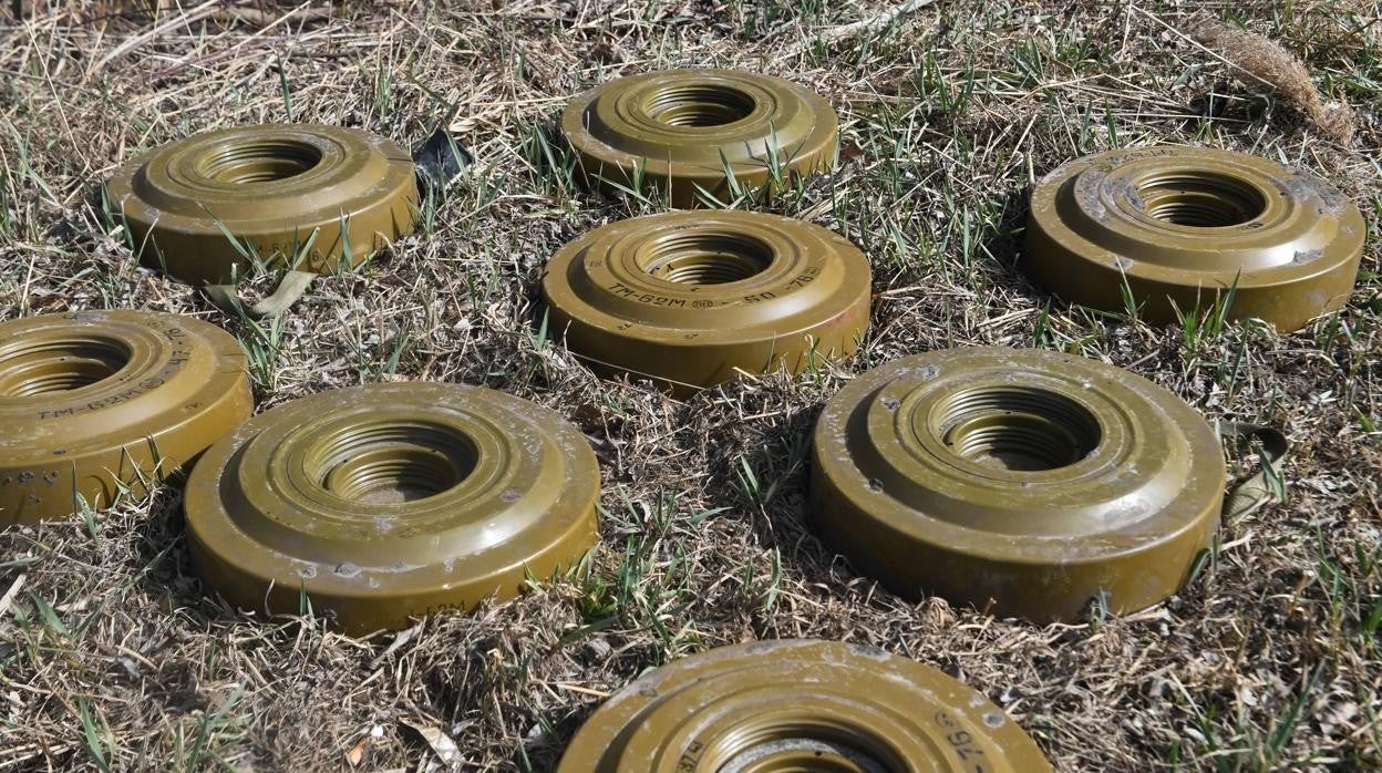 Minas antitanques rusas camino de Chernígov