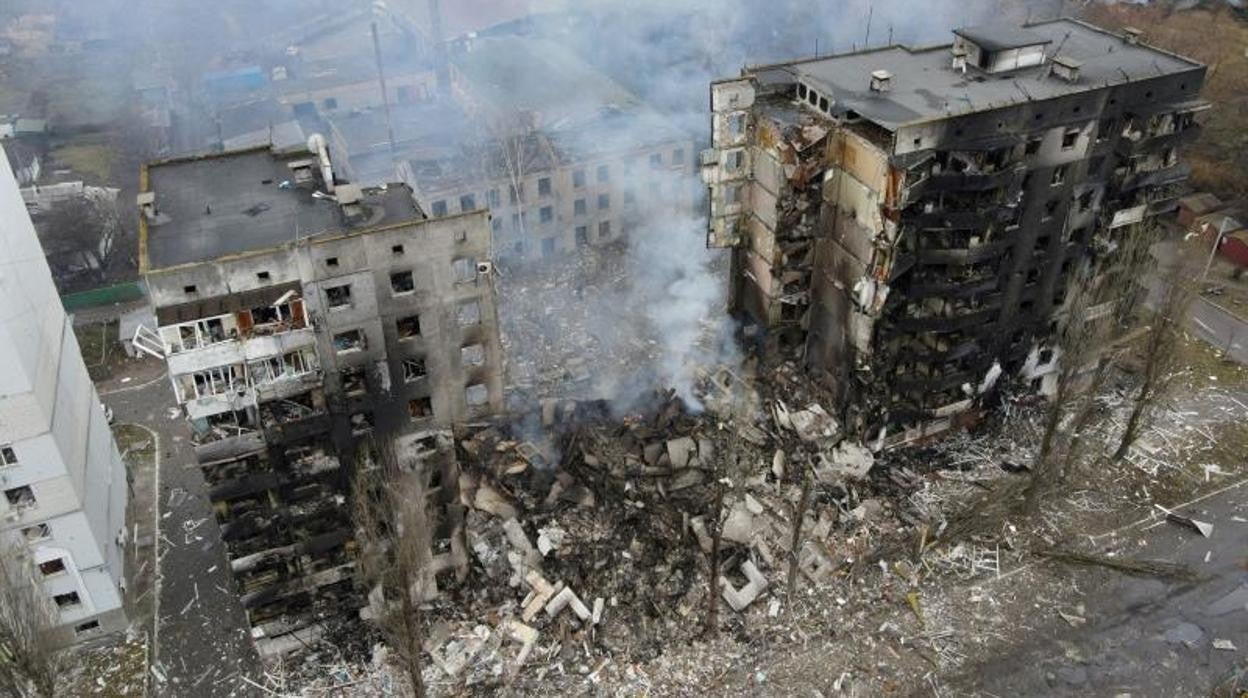 Edificio destruido en Borodyanka