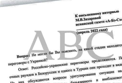 El Gobierno ruso presiona a ABC para publicar una falsa entrevista con la portavoz del Ministerio de Exteriores