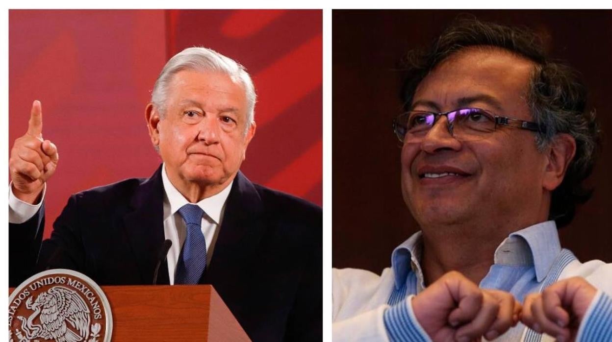 López Obrador (izquierda) y Gustavo Petro