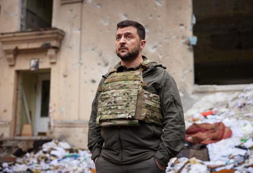 El presidente de Ucrania, Volódimir Zelenski, hace unos días en Járkov