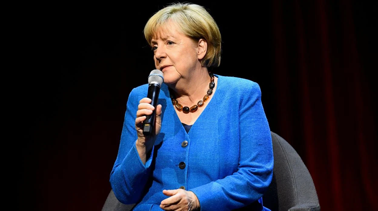 La excanciller alemana Angela Merkel durante la entrevista