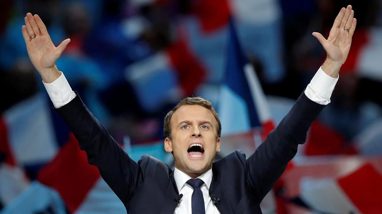 El presidente de Francia, Emmanuel Macron, el día de su victoria en abril de 2017