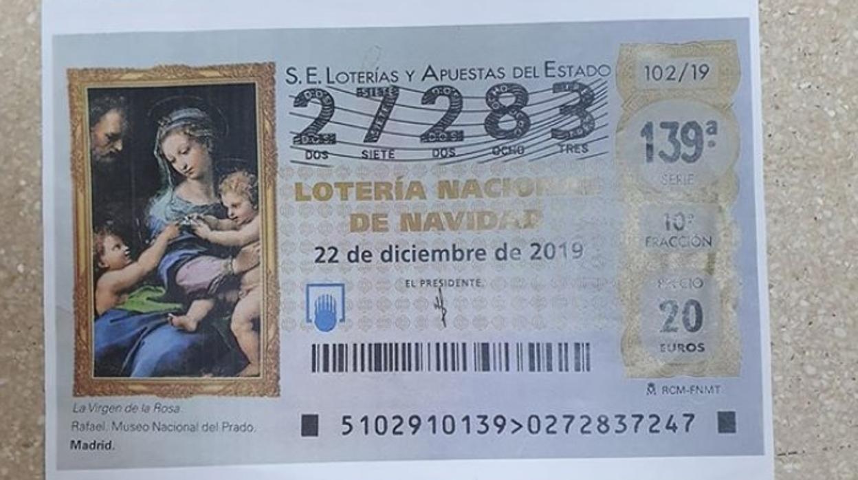 El número de l décimo de la Lotería de Navidad que ha sido robado