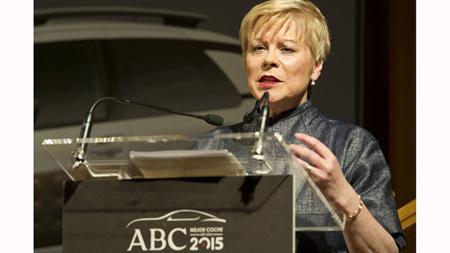 Linda Jackson en la casa de ABC cuando el Citroën C4 Cactus recibió el Premio del Coche de Año ABC 2015