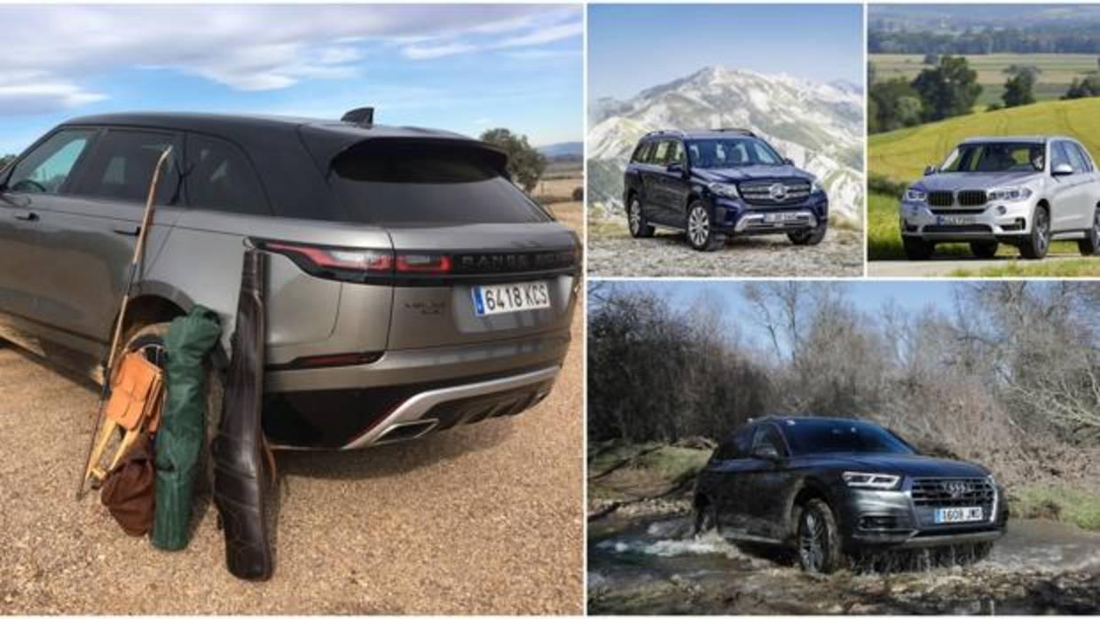 De izquierda a derecha: Range Rover Velar, Mercedes GLS, BMW X6, Audi Q5