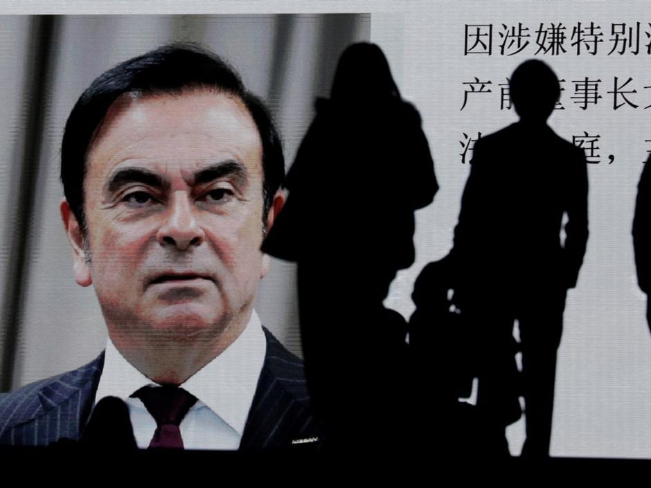 Información sobre Carlos Ghosn proyectada en Japón