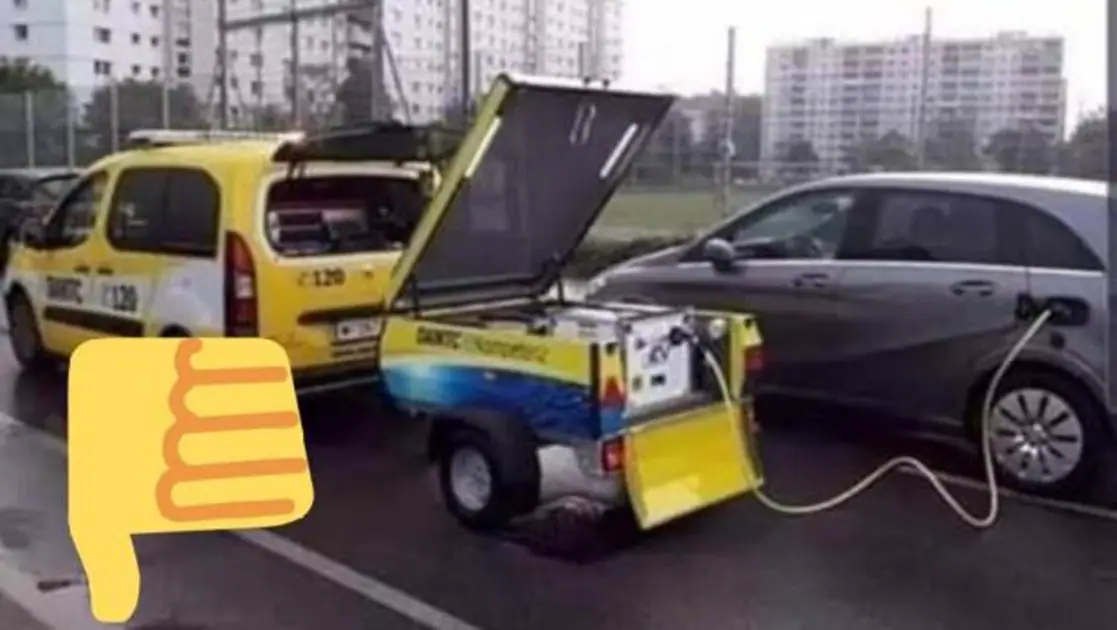 El bulo del coche eléctrico cargado con un generador diésel