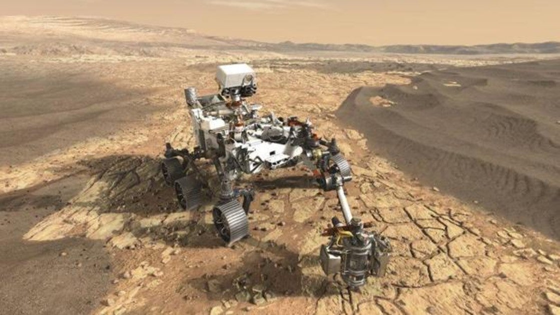 El rover Mars 2020 de la NASA ya se posa sobre sus ruedas