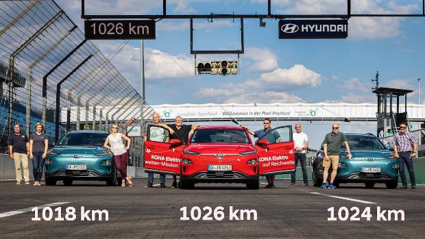 Hyundai Kona bate el récord de autonomía eléctrica con 1.026 km