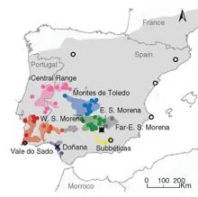 Mapa de distribución del lince en la península Ibérica