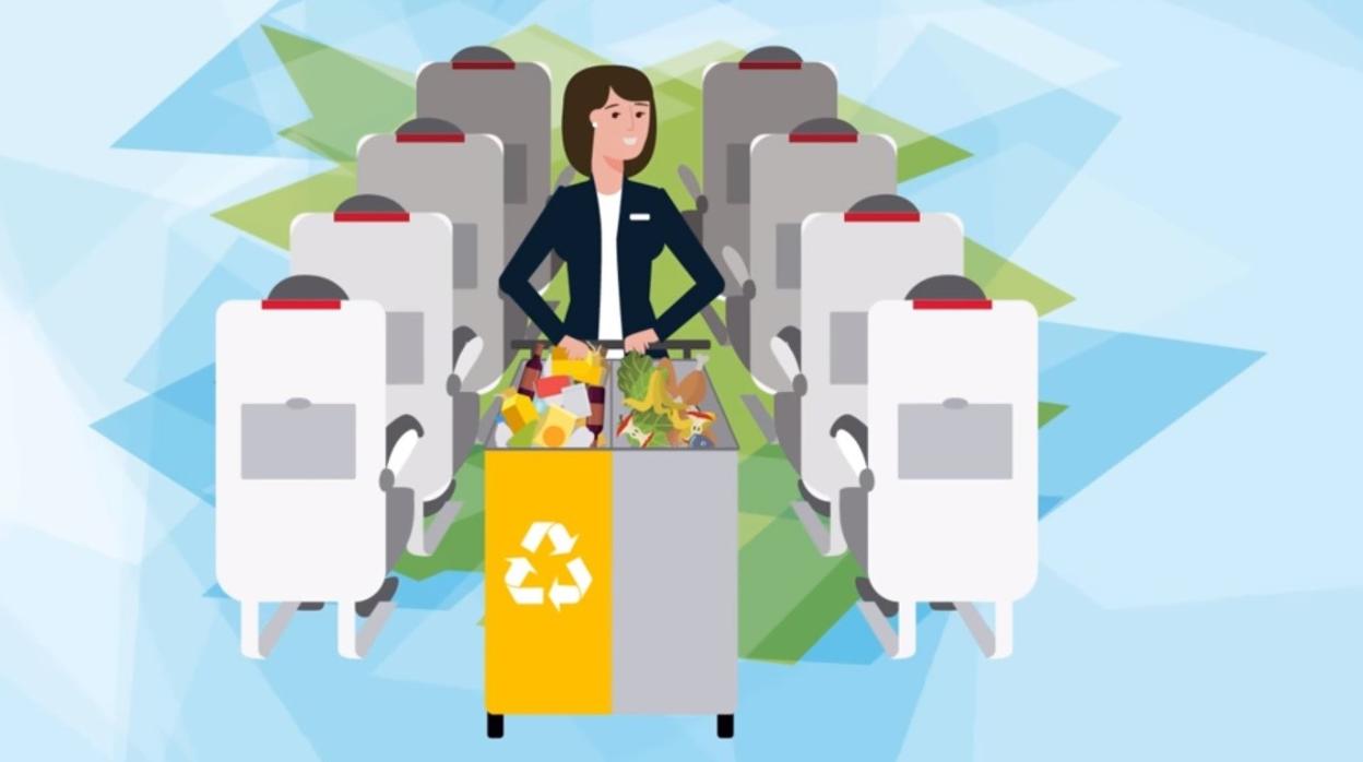 Iberia logra reciclar 2.250 toneladas de residuos en sus vuelos gracias al proyecto Zero Cabin Waste