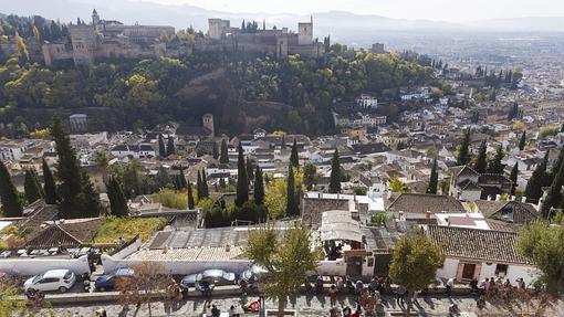 Vistas de la Alhambra desde el Mirador de San Nicolás