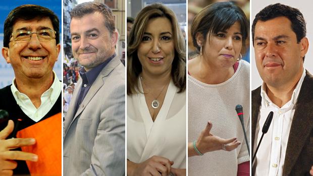 Los andaluces valoran a Marín con un 4,68; Maíllo con 4,67; Díaz con 4,52; Rodríguez con 4,51 y Moreno con 4,38