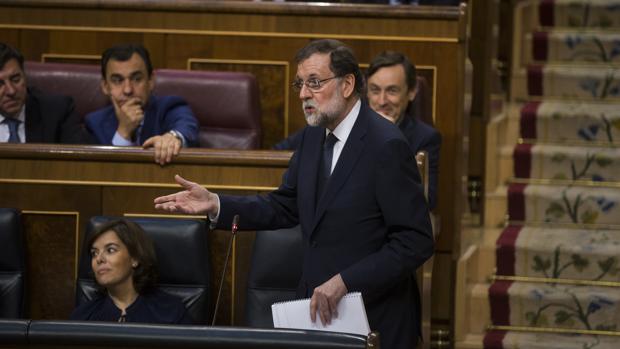 El presidente del Gobierno, Mariano Rajoy, ayer en el Congreso de los Diputados