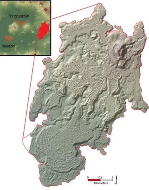 Extensión del malpaís, el agreste campo de lava, en el que los Tarascos decidieron construir su megalópolis