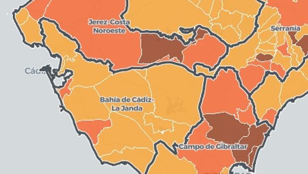 Coronavirus Cádiz: Esta es la tasa de incidencia acumulada en cada municipio de la provincia de Cádiz