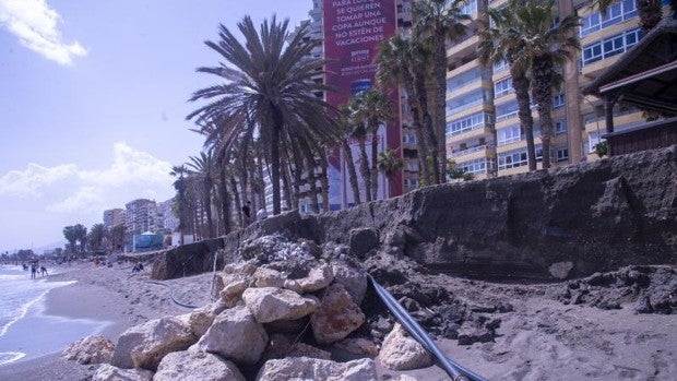 Los temporales vuelven a dejar sin playas a buena parte del litoral de la Costa del Sol