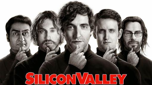 El equipo del Flautista, la startup protagonista de Silicon Valley, posando al estilo Steve Jobs