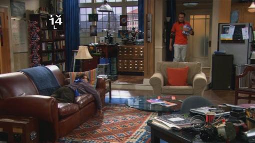 El salón con cocina integrada de Sheldon y Leonard