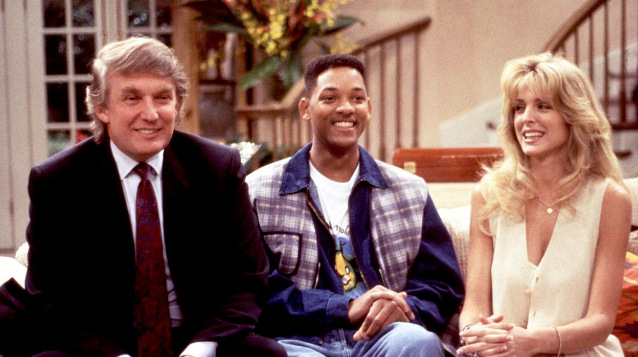 Donald Trump, Will Smith y Marla Maples en 'El príncipe de Bel Air'.