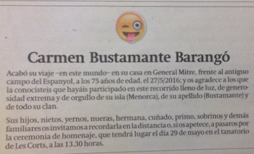 Los mensajes más curiosos y virales en esquelas: Paella, tortilla, vino y una última &#039;fiestuki&#039;