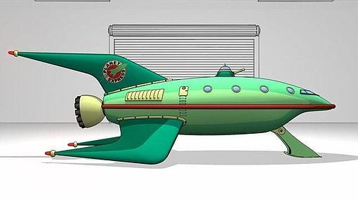 La nave del Planet Express tiene un diseño clásico que recuerda al genero pulp