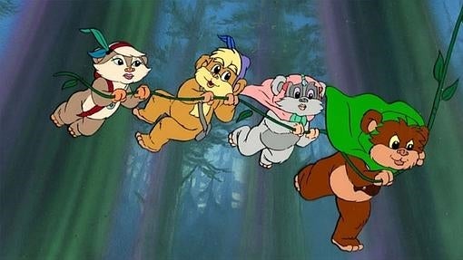 Wicket y otros ewoks de la serie animada