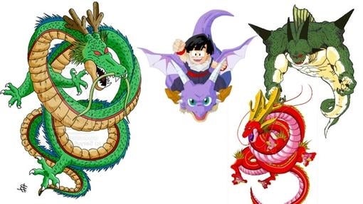 Algunos de los dragones de Dragon Ball