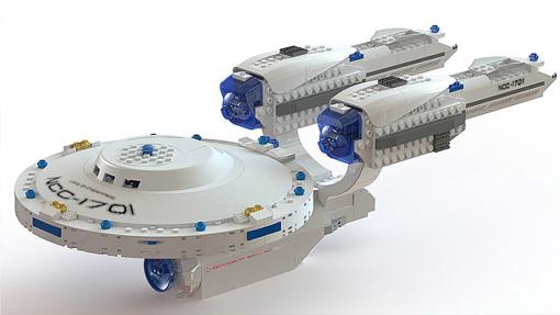 Una genial Enterprise hecha con fichas de LEGO