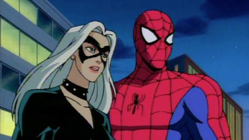 Spider-Man vivió un romance con la Gata Negra en la serie de los 90