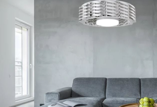 El Assen es un atractivo ventilador de techo sin aspas con un diseño que recuerda a una lámpara. / Leroy Merlin