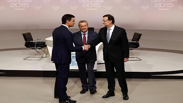 Pedro Sánchez y Mariano Rajoy en el debate