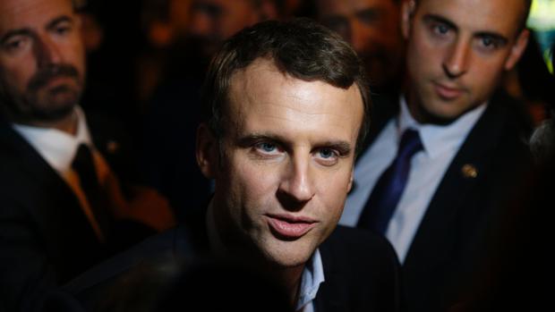 Emmanuel Macron, este domingo, tras conocer los resultados electorales de la primera vuelta