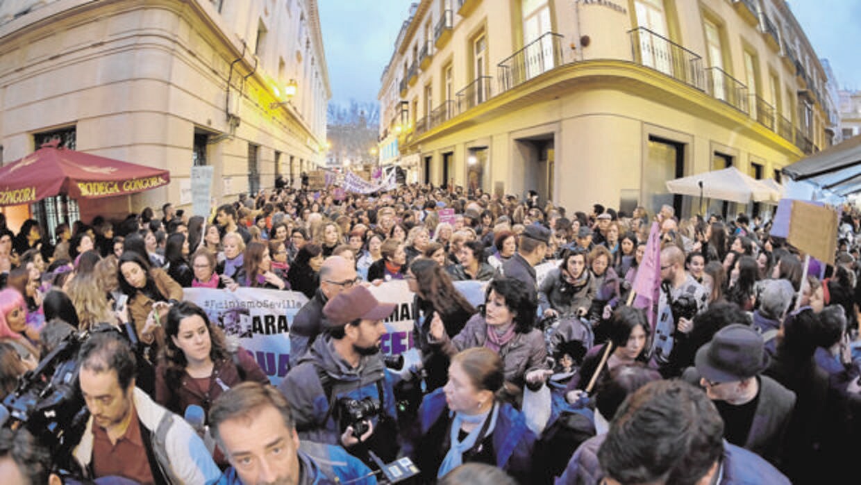 Un momento de la manifestación celebrada el pasado 8 de marzo por las calles de Sevilla