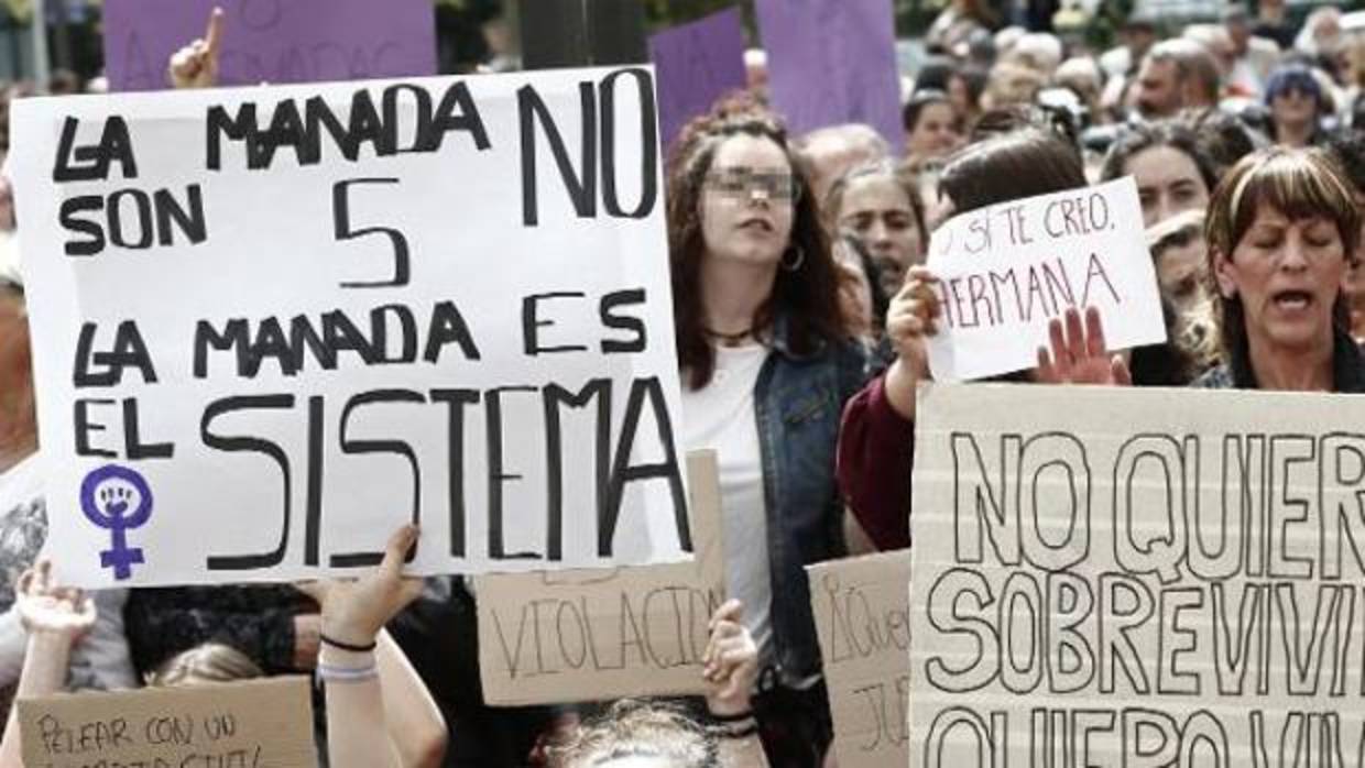 Manifestación de protesta el pasado jueves por la sentencia de la manada