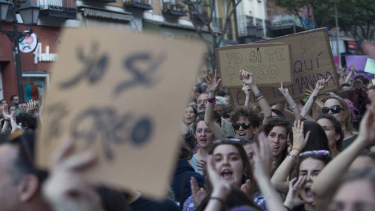 Manifestación en contra de la sentencia a la Manada, con el lema #yositecreo