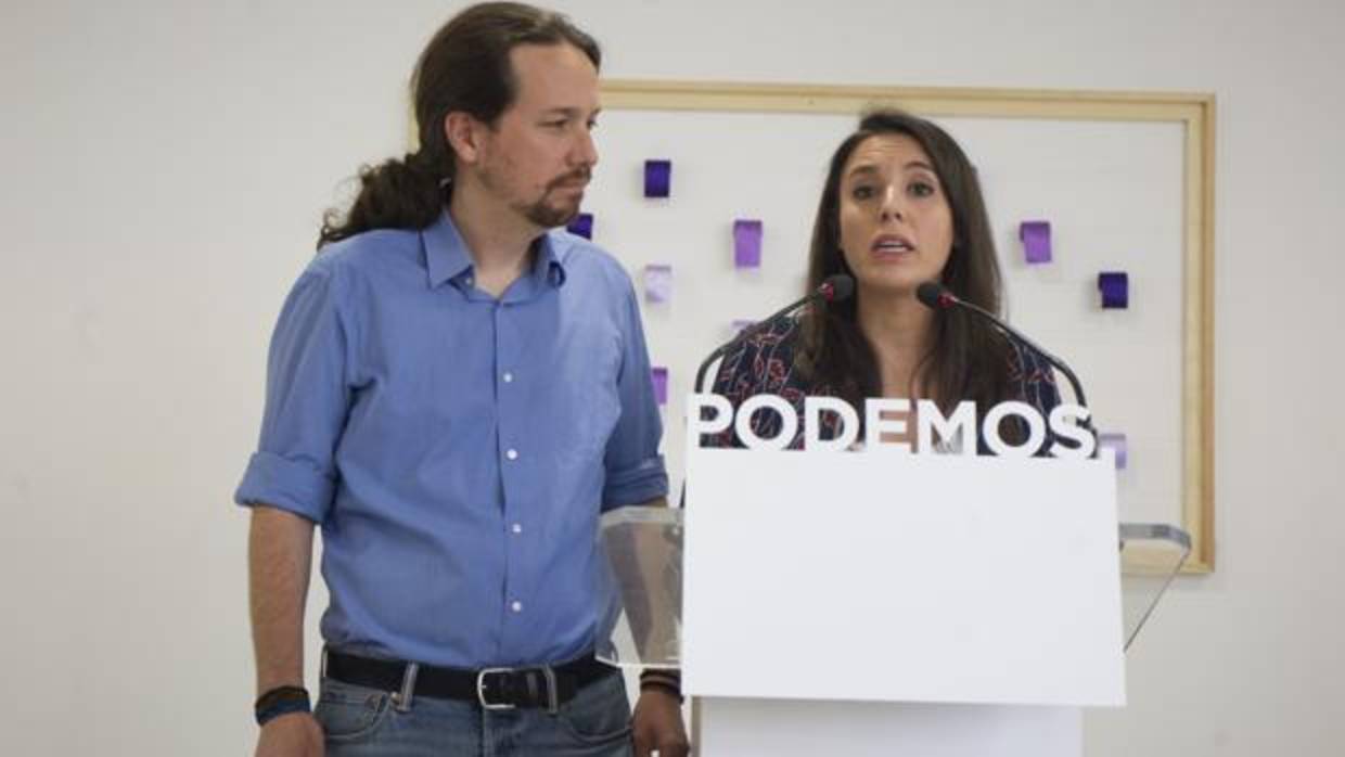 Pablo Iglesias e Irene Montero, en una reciente rueda de prensa