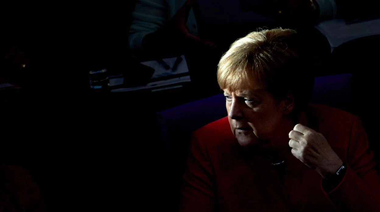 Angela Merkel durante una sesión parlamentaria del Bundestag