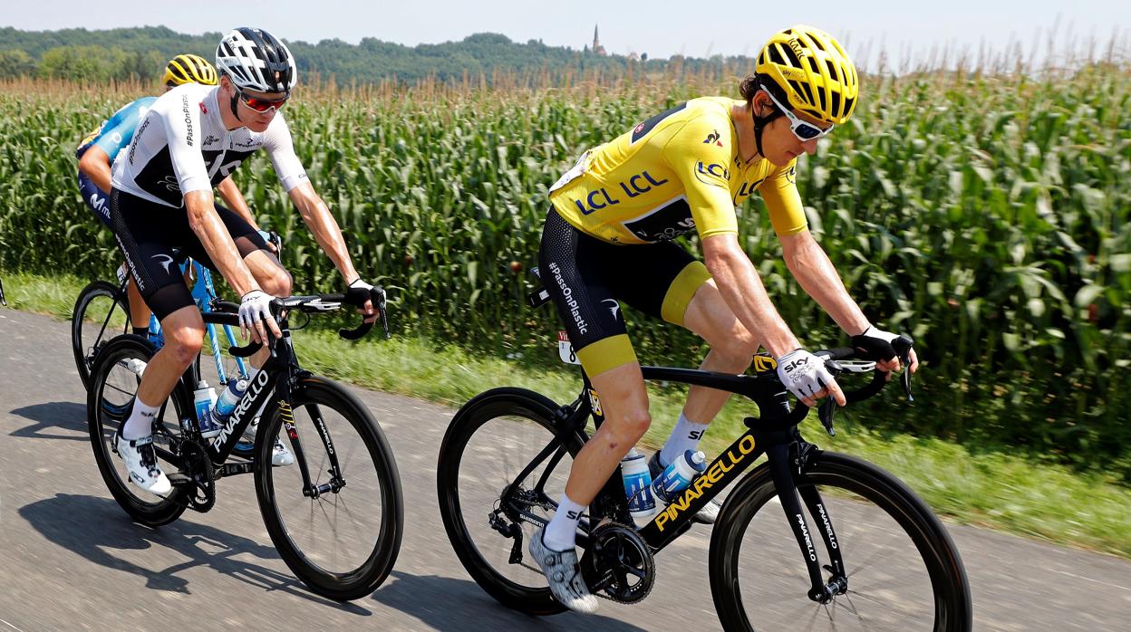 Geraint Thomas y Chris Froome, compañeros en el equipo Sky