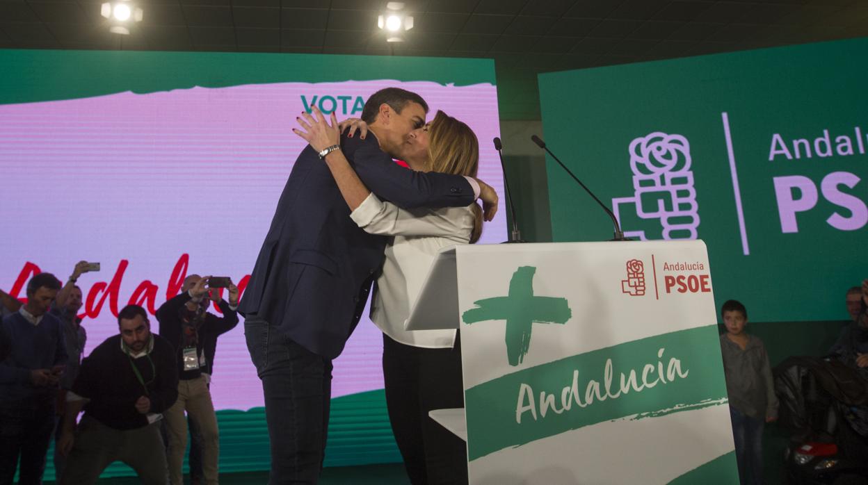 Susana Díaz y Pedro Sánchez, el domingo pasado en Chiclana