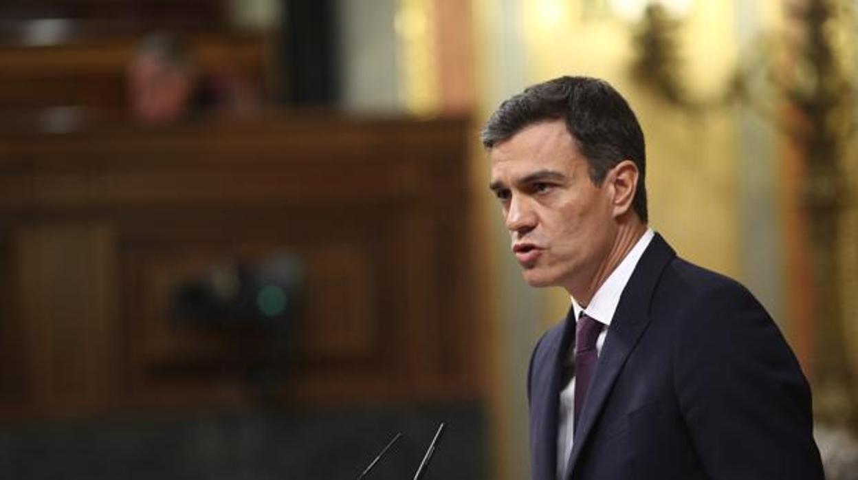 Pedro Sánchez, durante una intervención en el Congreso de los Diputados.