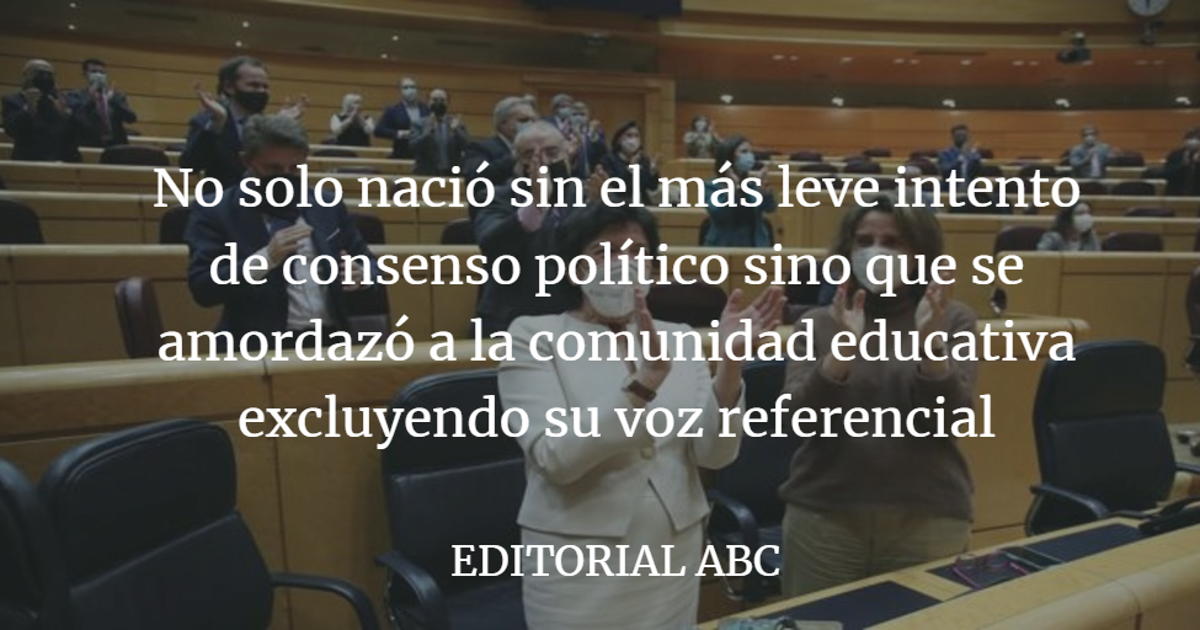 Editorial ABC: Ley Celaá: un recurso ante el TC más que obligado