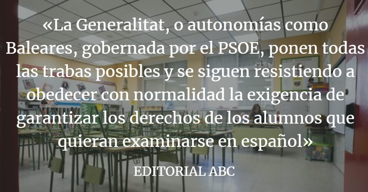 Editorial ABC: La persecución al español continúa en las aulas